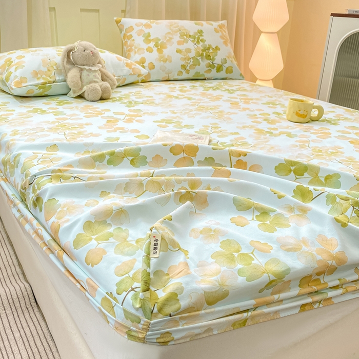 91家纺网 家纺一手货源 找家纺 优品惠 2026新款老粗布床笠凉席席子空调软席单品床垫保护套三件套 青枝漫语