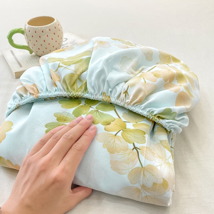 91家纺网 家纺一手货源 找家纺 优品惠 2026新款老粗布床笠凉席席子空调软席单品床垫保护套三件套 青枝漫语