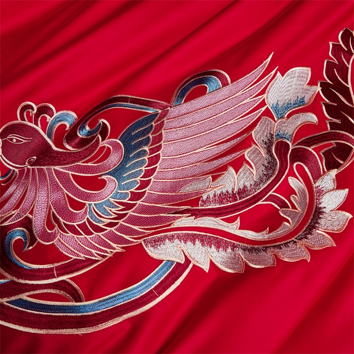 91家纺网 家纺一手货源 找家纺 甜咪咪婚庆 2026新款长绒棉全棉绣花结婚婚庆四件套多件套床单床盖款 龙凤呈祥