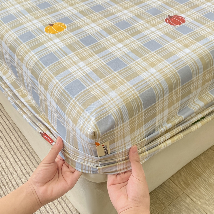 91家纺网 家纺一手货源 找家纺 优品惠 2026新款老粗布床笠凉席席子空调软席单品床垫保护套三件套 小南瓜