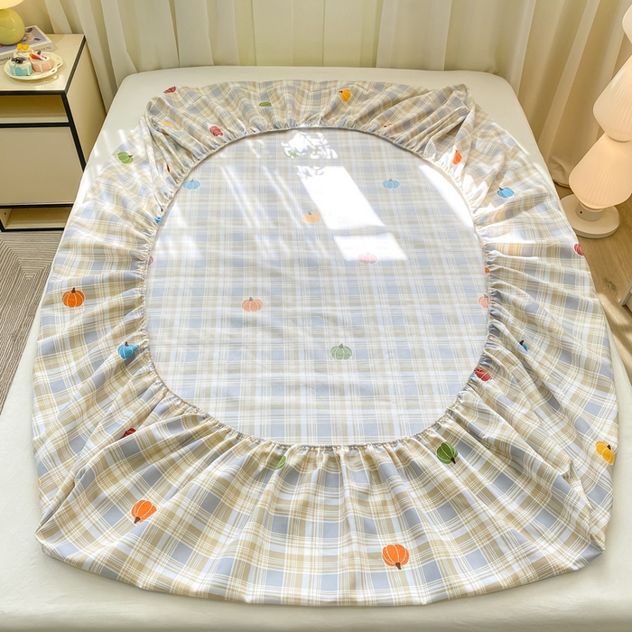 91家纺网 家纺一手货源 找家纺 优品惠 2026新款老粗布床笠凉席席子空调软席单品床垫保护套三件套 小南瓜