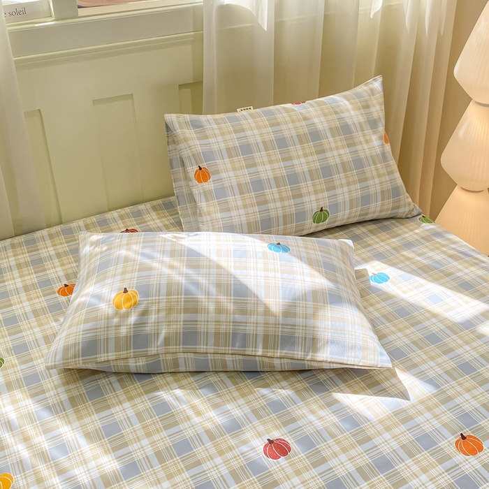 91家纺网 家纺一手货源 找家纺 优品惠 2026新款老粗布床笠凉席席子空调软席单品床垫保护套三件套 小南瓜