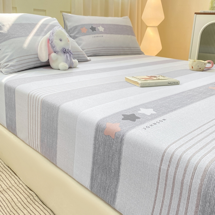 91家纺网 家纺一手货源 找家纺 优品惠 2026新款老粗布床笠凉席席子空调软席单品床垫保护套三件套 星星