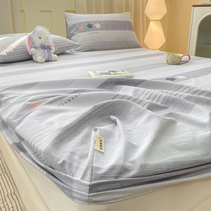 91家纺网 家纺一手货源 找家纺 优品惠 2026新款老粗布床笠凉席席子空调软席单品床垫保护套三件套 星星