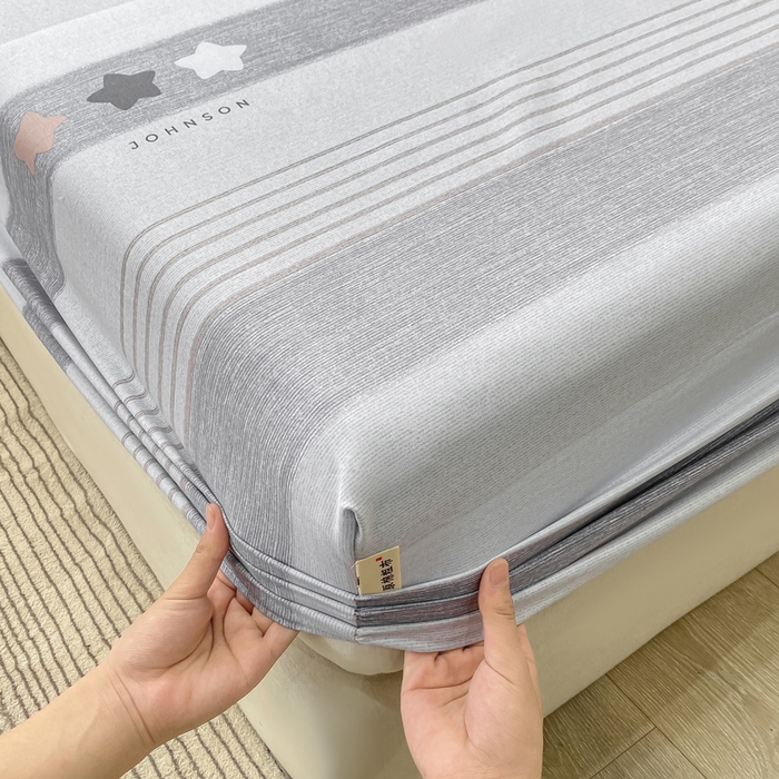 91家纺网 家纺一手货源 找家纺 优品惠 2026新款老粗布床笠凉席席子空调软席单品床垫保护套三件套 星星