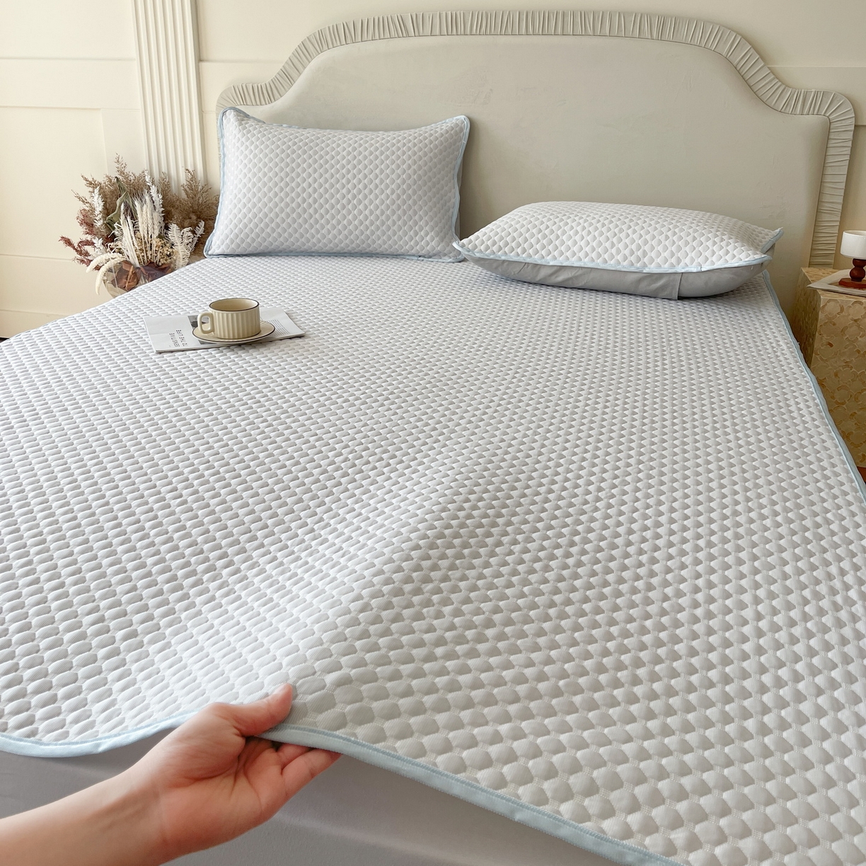 莱米家纺 2026新款简约纯色凉豆豆床席款凉席 豆豆微微兰