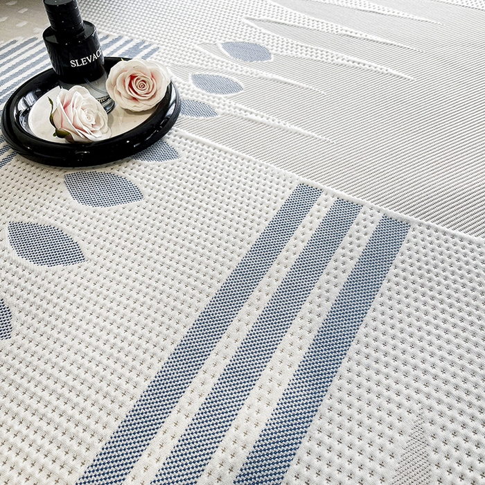 91家纺网 家纺一手货源 找家纺 宜派家纺  2026新款PE凉感席几何系列床单款 几何-蓝