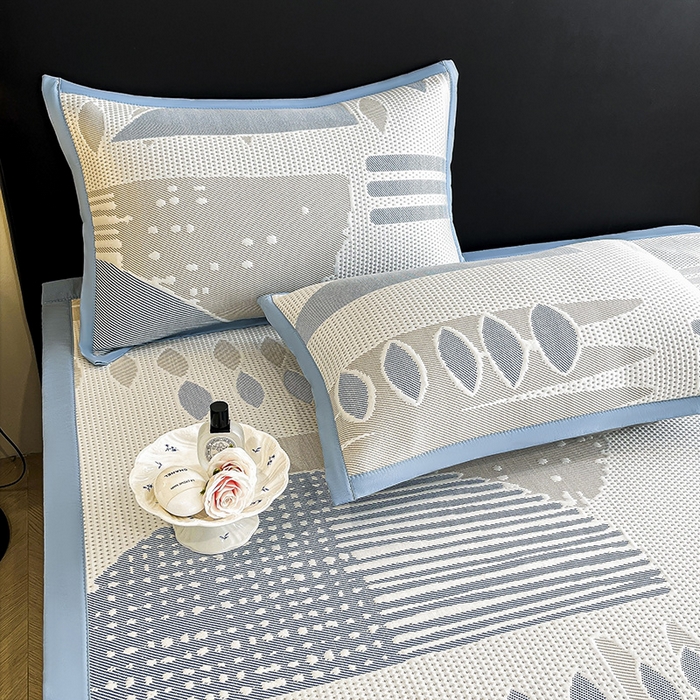 91家纺网 家纺一手货源 找家纺 宜派家纺  2026新款PE凉感席几何系列床单款 几何-蓝