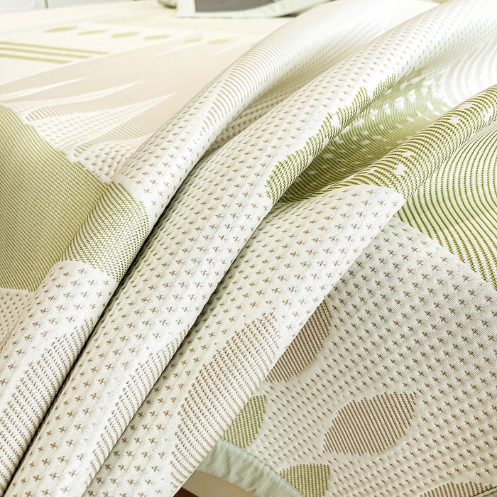 91家纺网 家纺一手货源 找家纺 宜派家纺  2026新款PE凉感席几何系列床单款 几何-绿