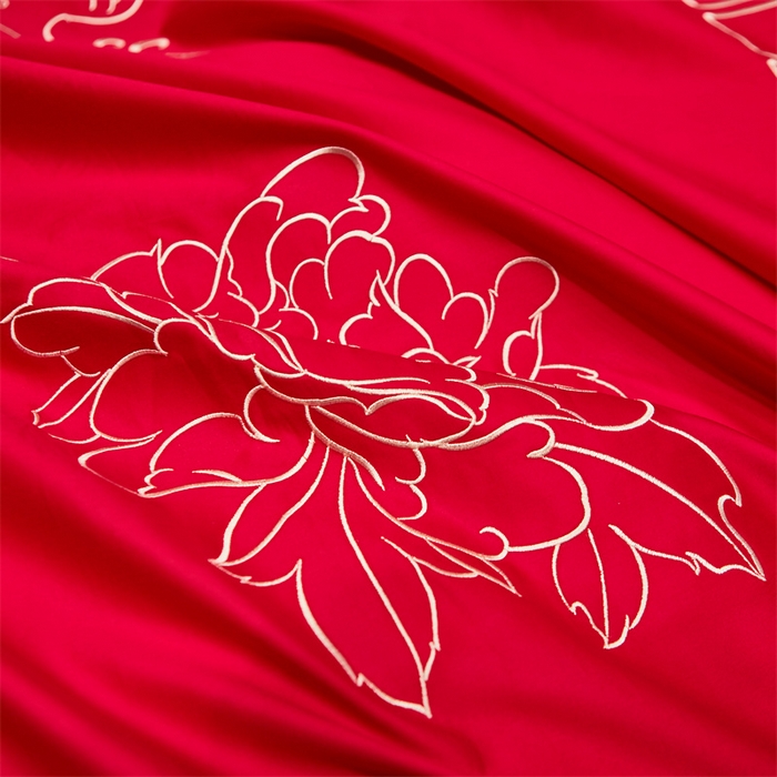 91家纺网 家纺一手货源 找家纺 甜咪咪婚庆 2026新款长绒棉全棉绣花结婚婚庆四件套多件套床单床盖款 喜嫁