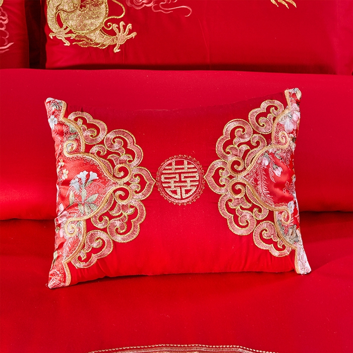 91家纺网 家纺一手货源 找家纺 甜咪咪婚庆 2026新款长绒棉全棉绣花结婚婚庆四件套多件套床单床盖款 珠联璧合