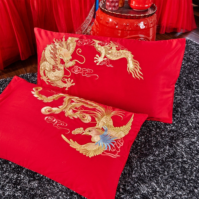 91家纺网 家纺一手货源 找家纺 甜咪咪婚庆 2026新款长绒棉全棉绣花结婚婚庆四件套多件套床单床盖款 珠联璧合