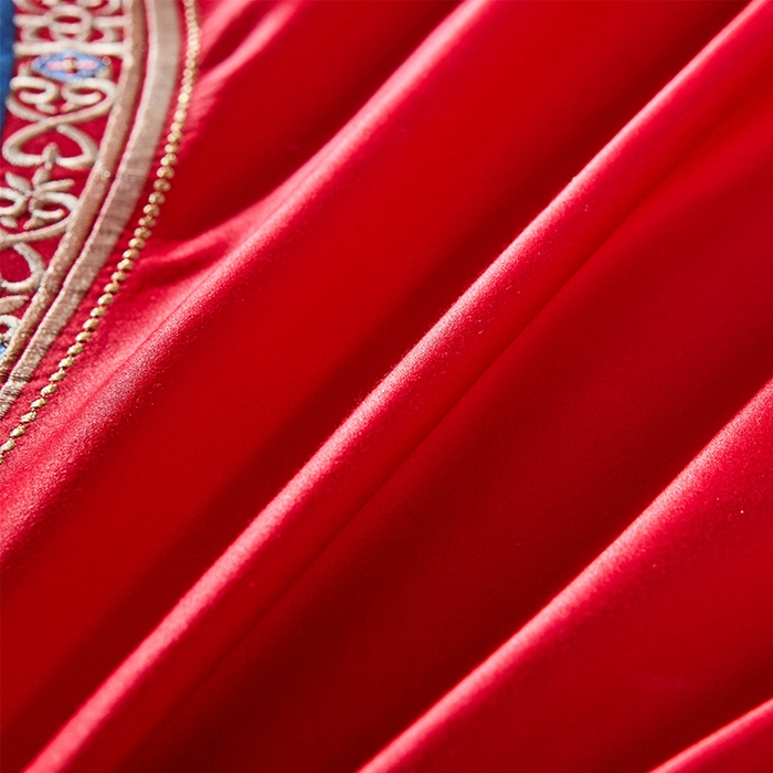 91家纺网 家纺一手货源 找家纺 甜咪咪婚庆 2026新款长绒棉全棉绣花结婚婚庆四件套多件套床单床盖款 珠联璧合