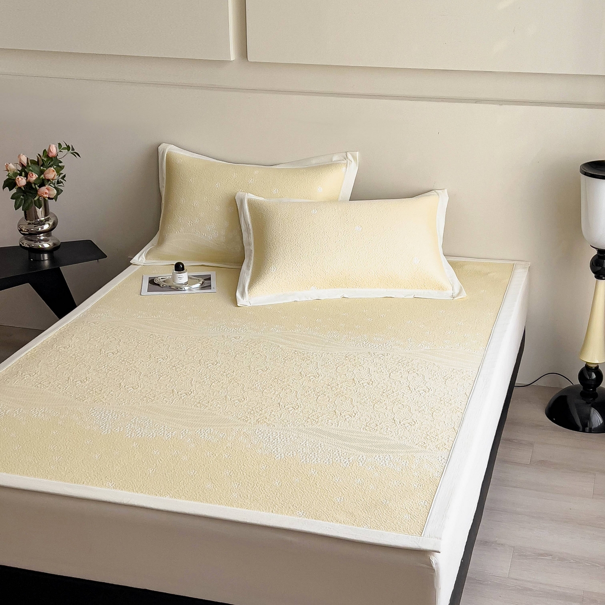 91家纺网 家纺一手货源 找家纺 （总）孩子王家纺 2026春夏新款PE乙纶学生宿舍高克重凉感值过0.21冰豆豆席凉感席子凉席席子