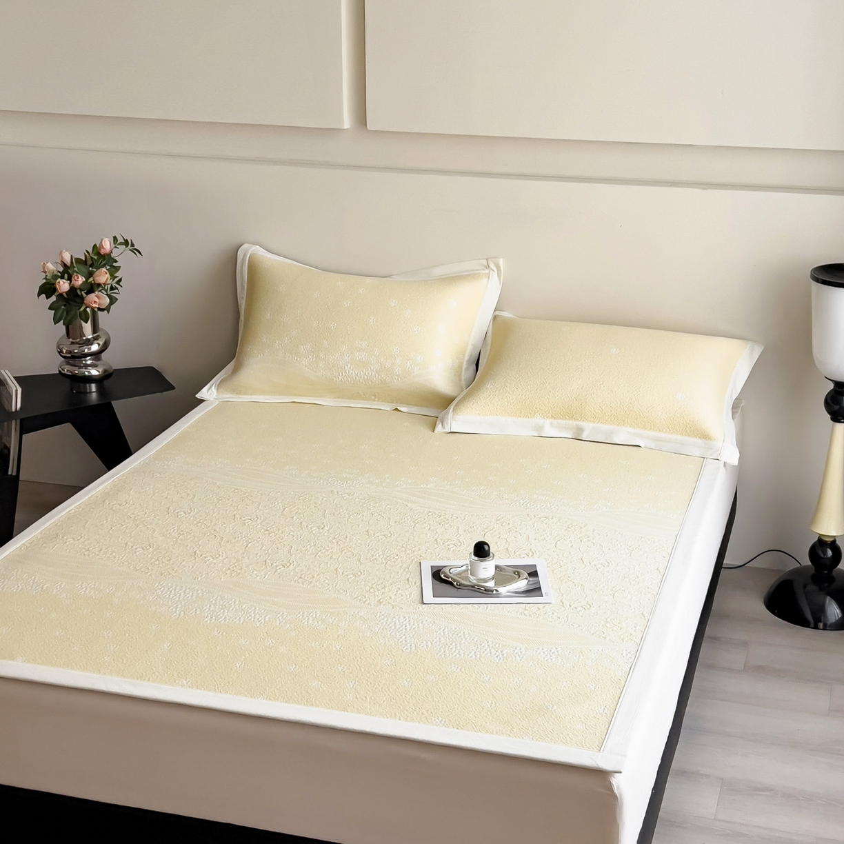 91家纺网 家纺一手货源 找家纺 （总）孩子王家纺 2026春夏新款PE乙纶学生宿舍高克重凉感值过0.21冰豆豆席凉感席子凉席席子