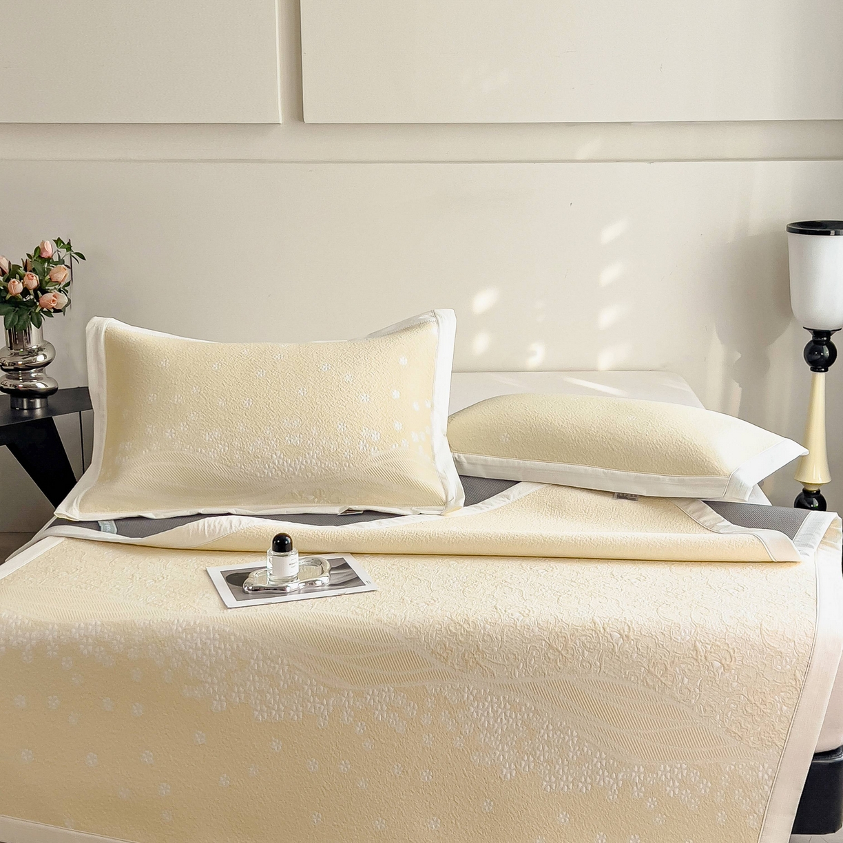 91家纺网 家纺一手货源 找家纺 （总）孩子王家纺 2026春夏新款PE乙纶学生宿舍高克重凉感值过0.21冰豆豆席凉感席子凉席席子