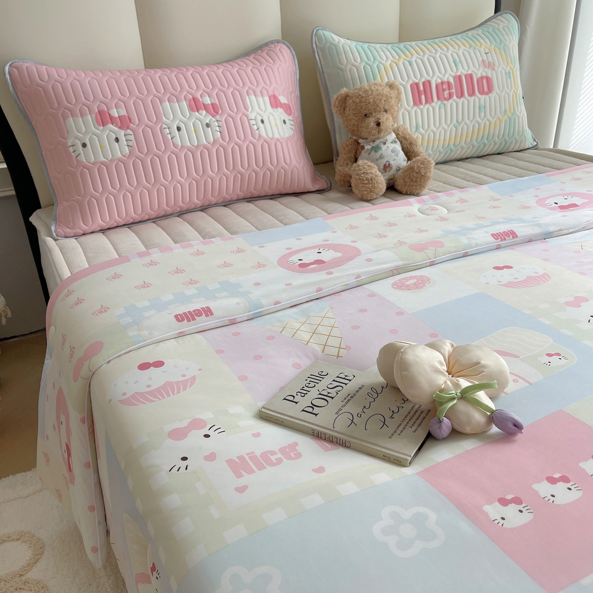 91家纺网 家纺一手货源 找家纺 顾里家纺 2026新款韩系少女凉感冰皮夏被夏凉被空调被-第一组 猫咪时光