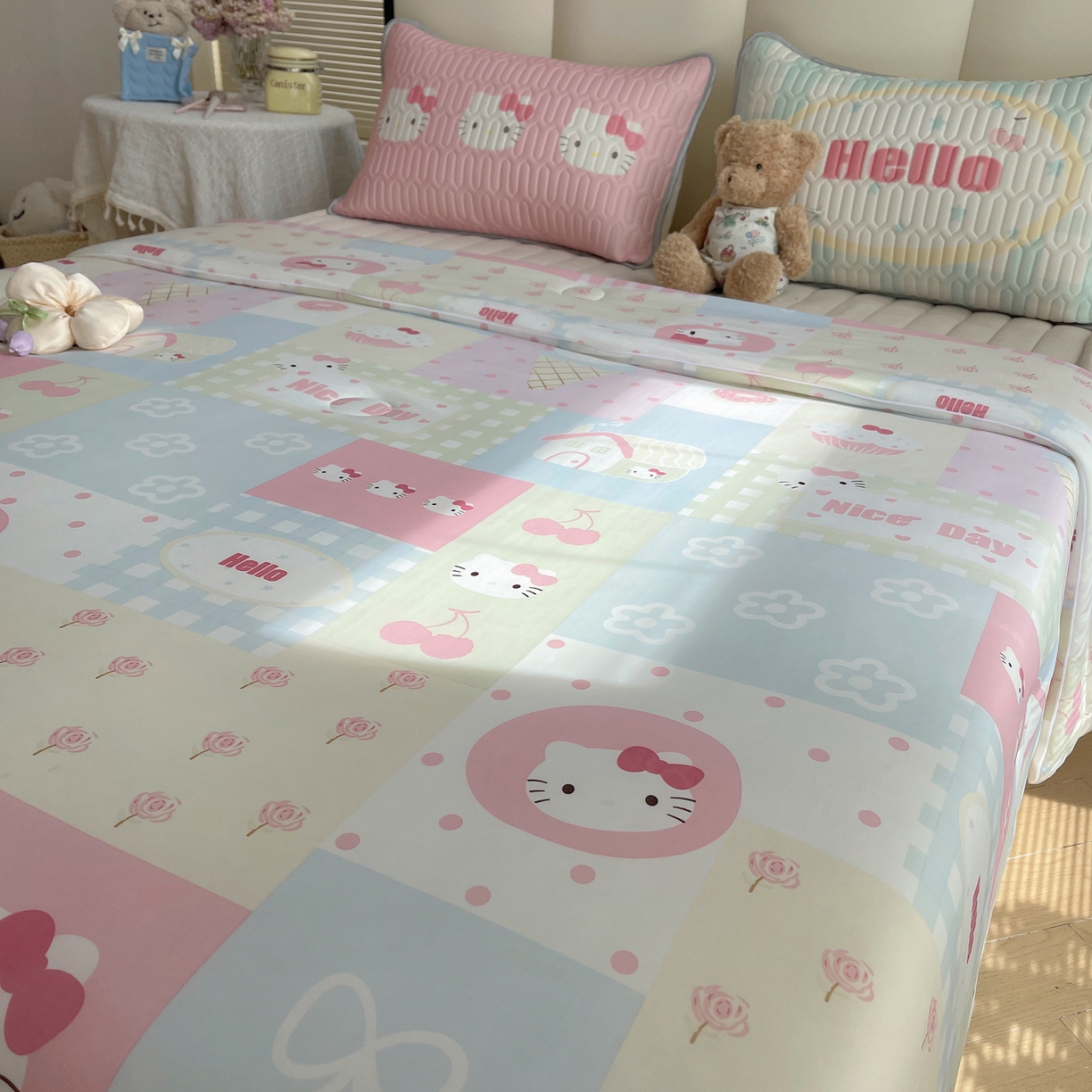 91家纺网 家纺一手货源 找家纺 顾里家纺 2026新款韩系少女凉感冰皮夏被夏凉被空调被-第一组 猫咪时光