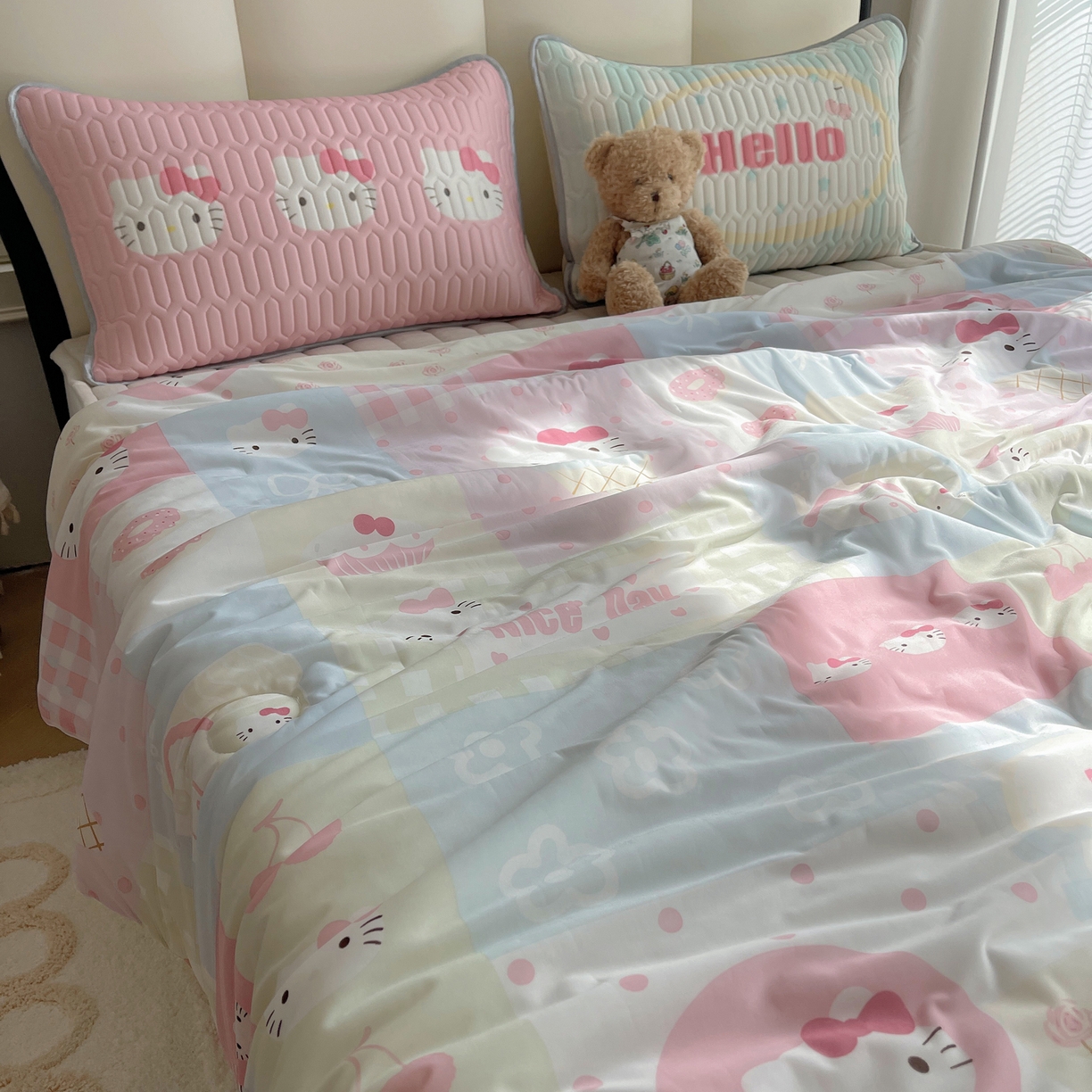 91家纺网 家纺一手货源 找家纺 顾里家纺 2026新款韩系少女凉感冰皮夏被夏凉被空调被-第一组 猫咪时光