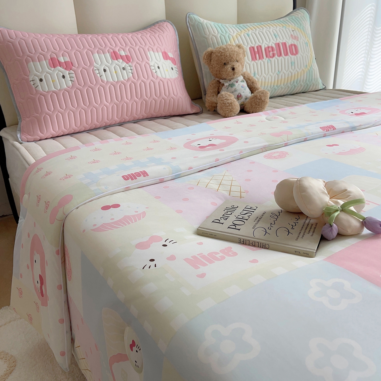 91家纺网 家纺一手货源 找家纺 顾里家纺 2026新款韩系少女凉感冰皮夏被夏凉被空调被-第一组 猫咪时光