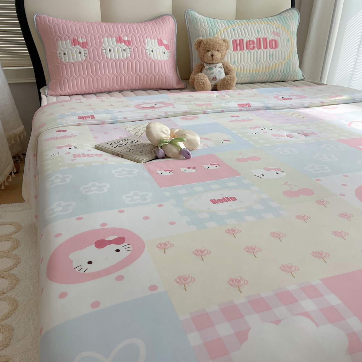 91家纺网 家纺一手货源 找家纺 顾里家纺 2026新款韩系少女凉感冰皮夏被夏凉被空调被-第一组 猫咪时光