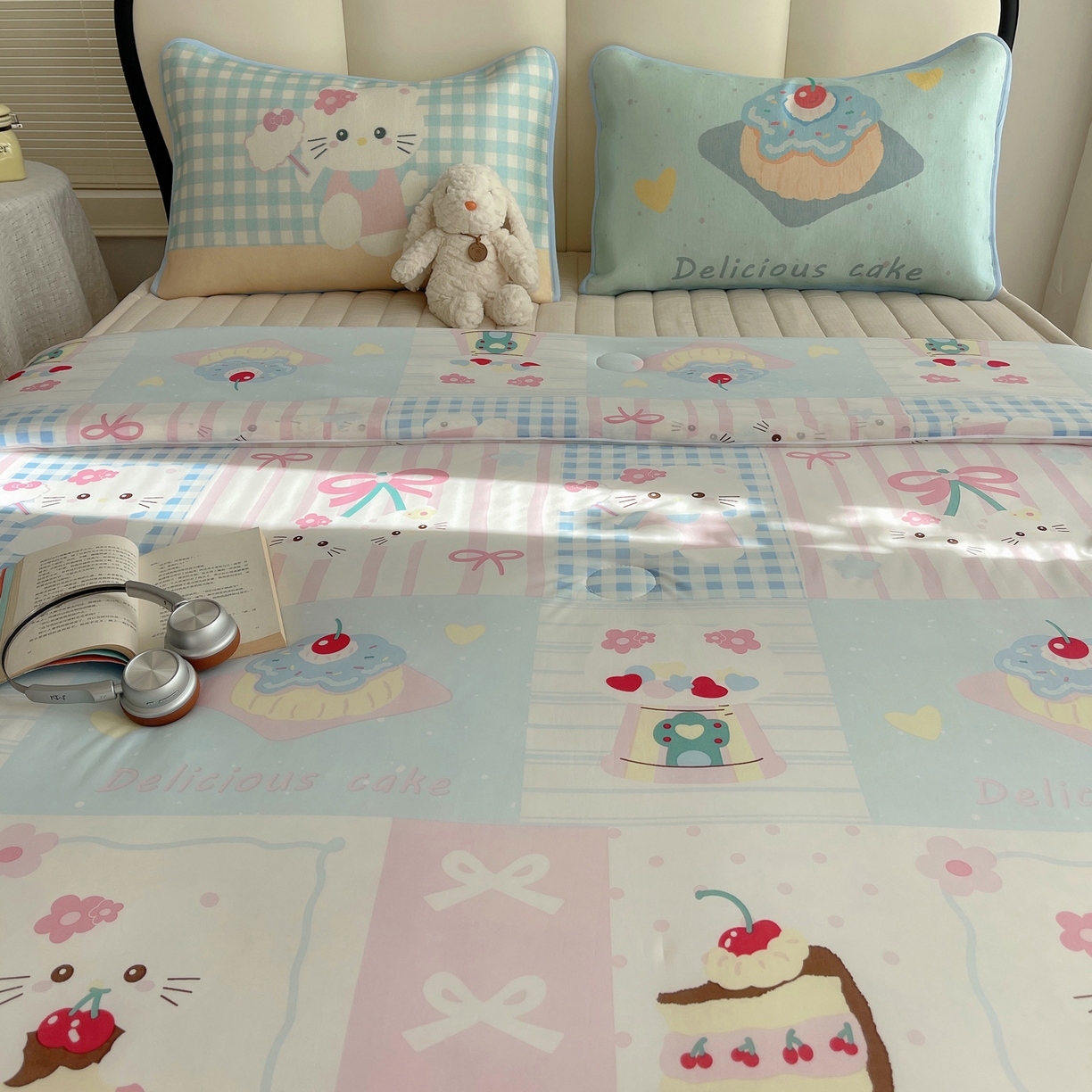 91家纺网 家纺一手货源 找家纺 顾里家纺 2026新款韩系少女凉感冰皮夏被夏凉被空调被-第一组 拼接猫咪