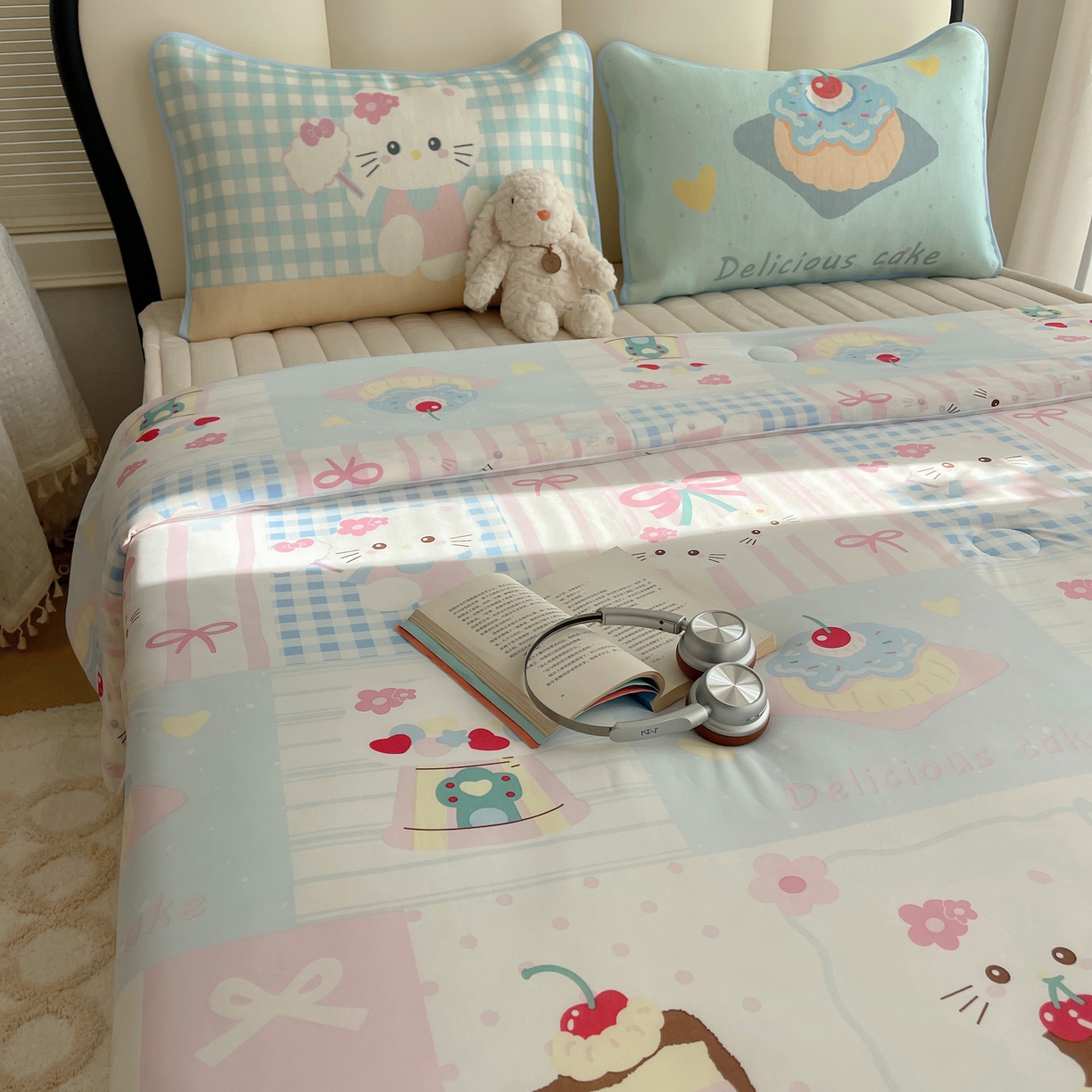 91家纺网 家纺一手货源 找家纺 顾里家纺 2026新款韩系少女凉感冰皮夏被夏凉被空调被-第一组 拼接猫咪