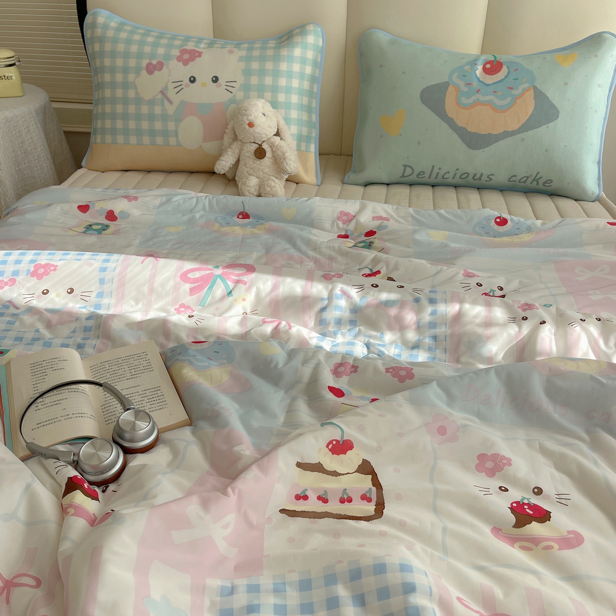 91家纺网 家纺一手货源 找家纺 顾里家纺 2026新款韩系少女凉感冰皮夏被夏凉被空调被-第一组 拼接猫咪