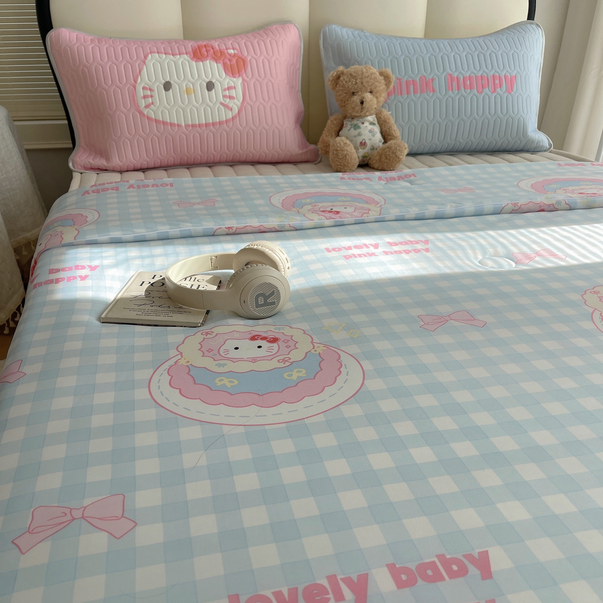 91家纺网 家纺一手货源 找家纺 顾里家纺 2026新款韩系少女凉感冰皮夏被夏凉被空调被-第一组 蛋糕花猫