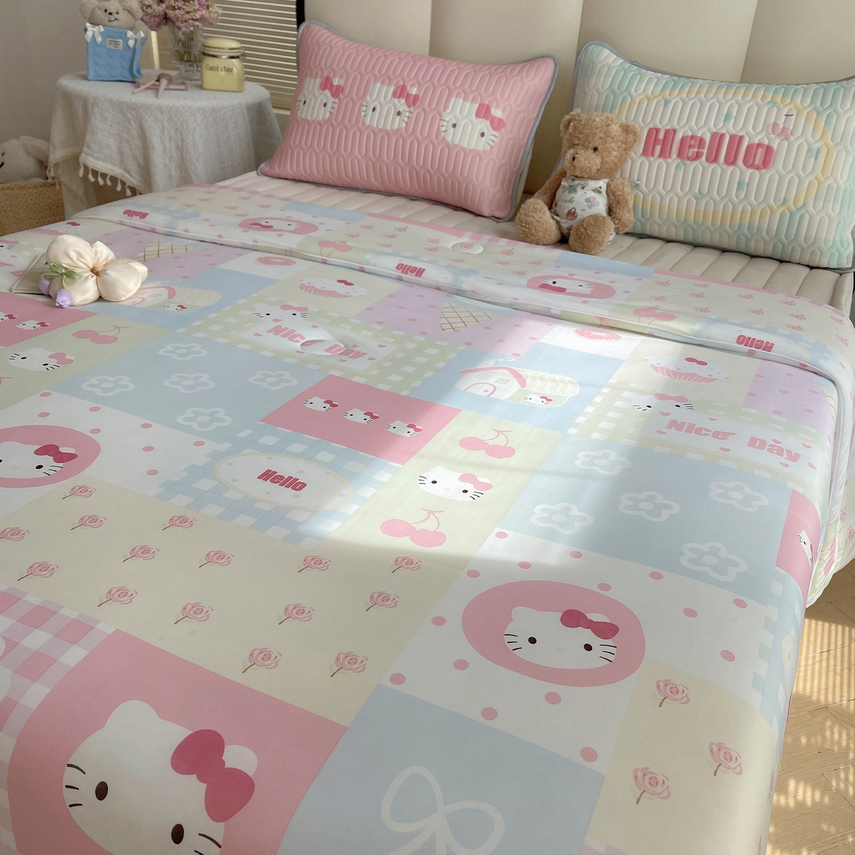 91家纺网 家纺一手货源 找家纺 顾里家纺 2026新款韩系少女凉感冰皮夏被夏凉被空调被-第一组 猫咪时光