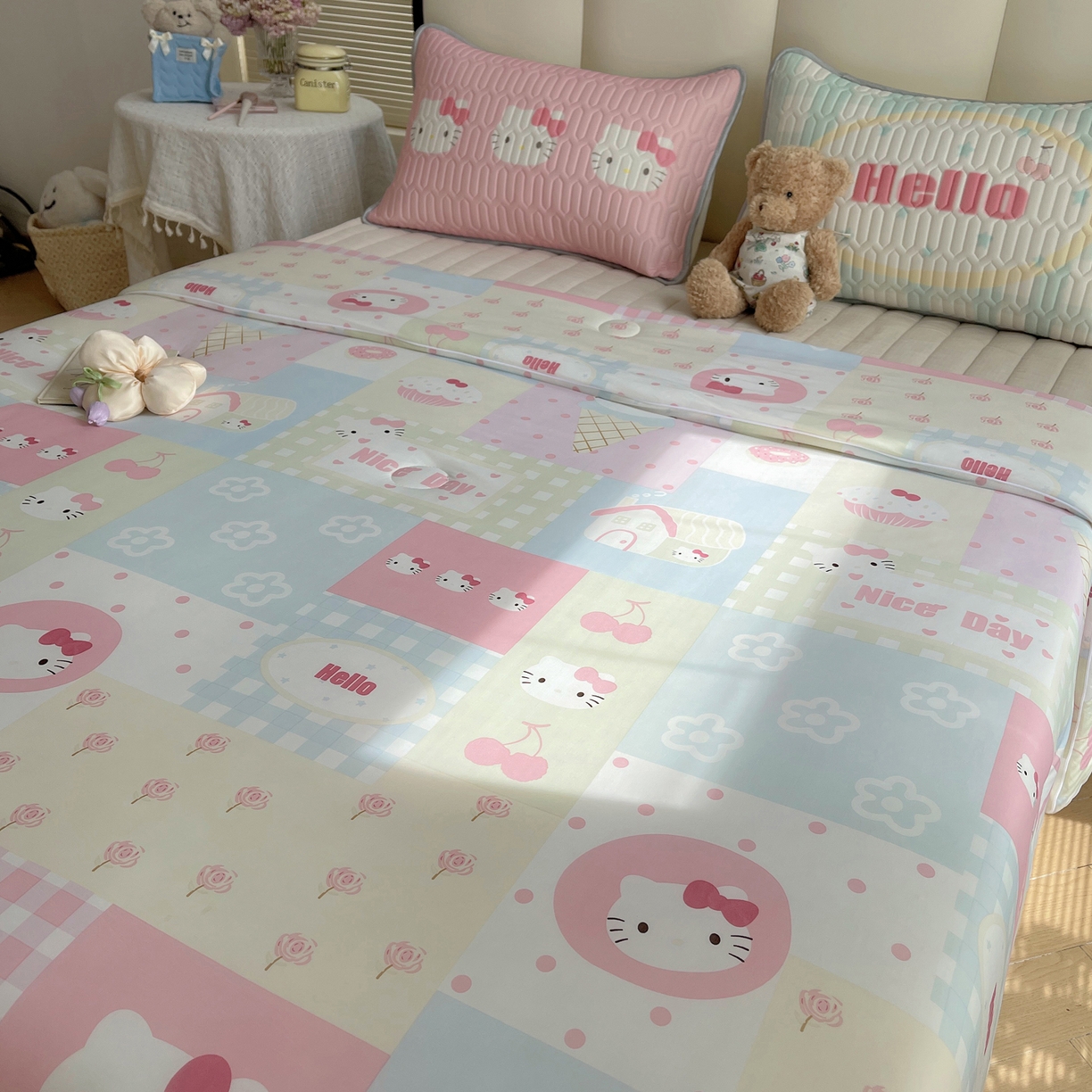 91家纺网 家纺一手货源 找家纺 顾里家纺 2026新款韩系少女凉感冰皮夏被夏凉被空调被-第一组 猫咪时光