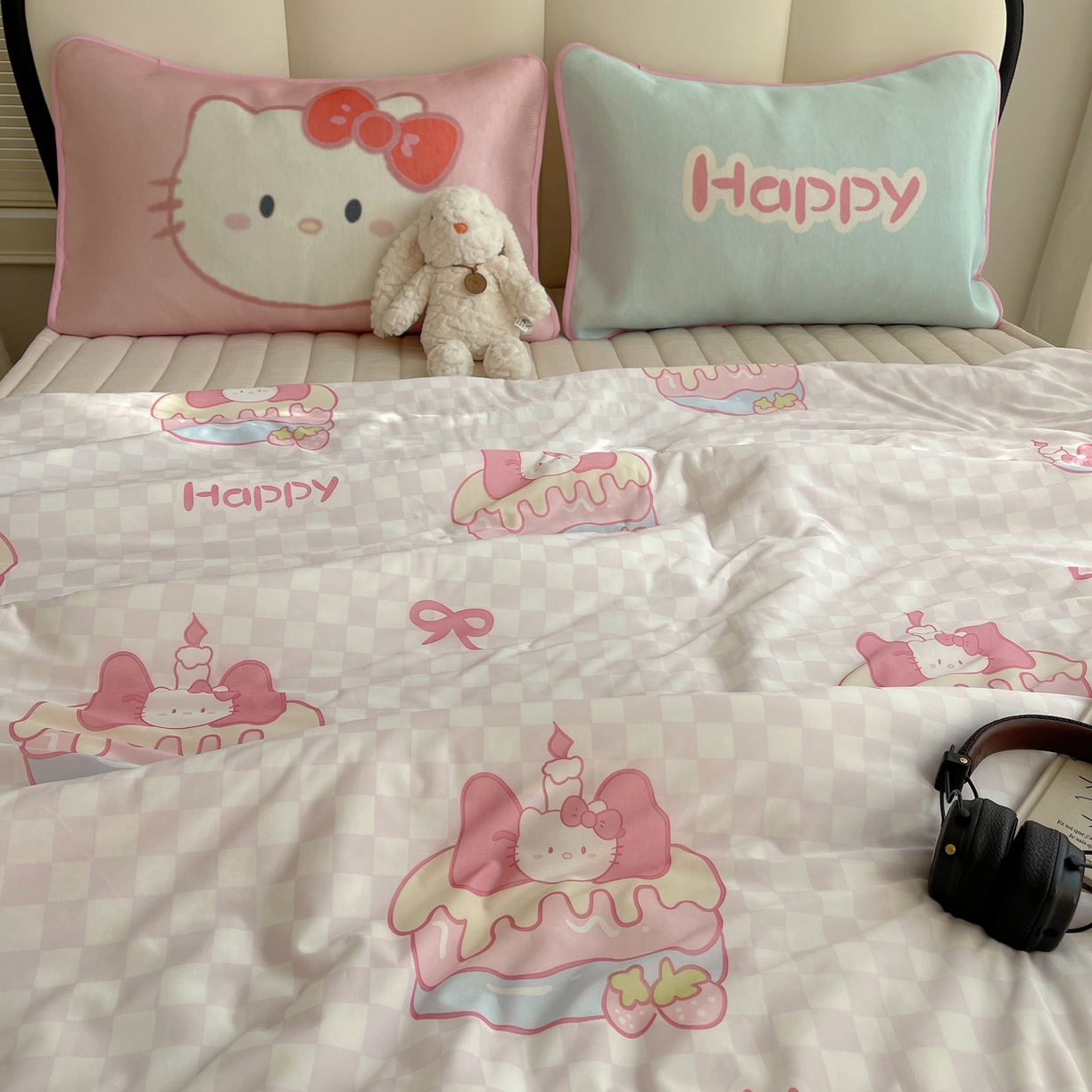 91家纺网 家纺一手货源 找家纺 顾里家纺 2026新款韩系少女凉感冰皮夏被夏凉被空调被-第一组 粉格花猫