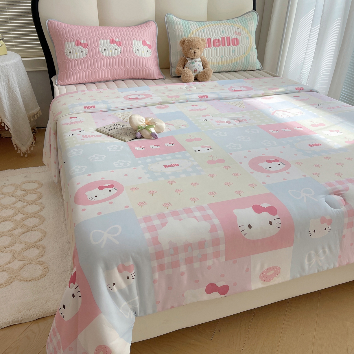 91家纺网 家纺一手货源 找家纺 顾里家纺 2026新款韩系少女凉感冰皮夏被夏凉被空调被-第一组 猫咪时光