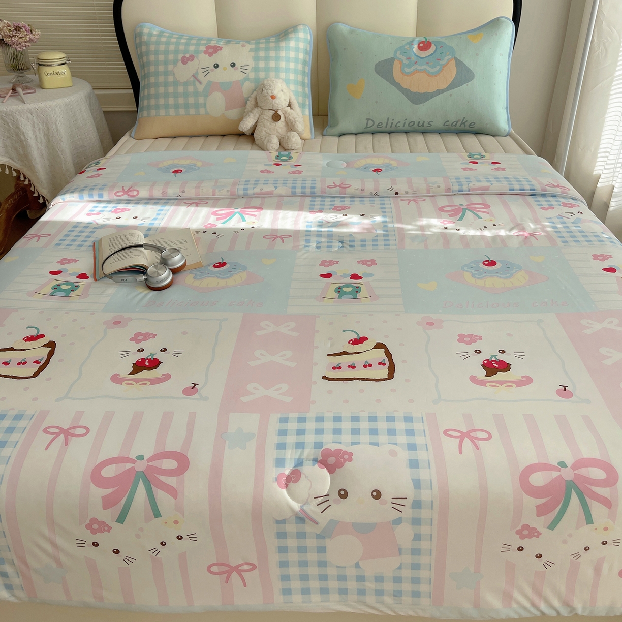 91家纺网 家纺一手货源 找家纺 顾里家纺 2026新款韩系少女凉感冰皮夏被夏凉被空调被-第一组 拼接猫咪