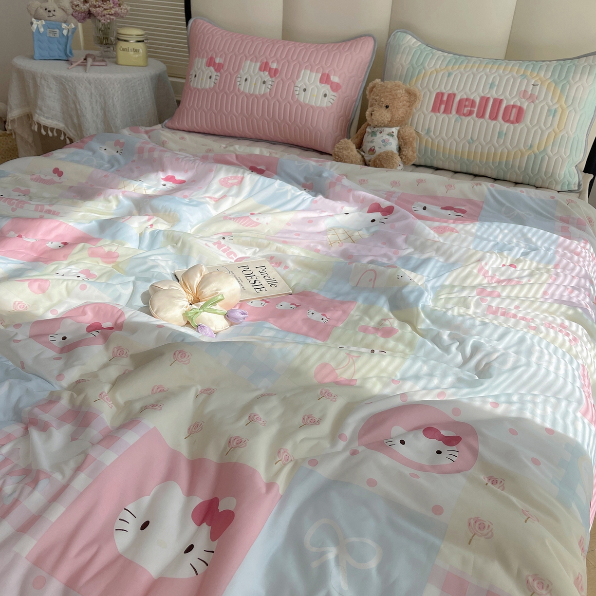 91家纺网 家纺一手货源 找家纺 顾里家纺 2026新款韩系少女凉感冰皮夏被夏凉被空调被-第一组 猫咪时光