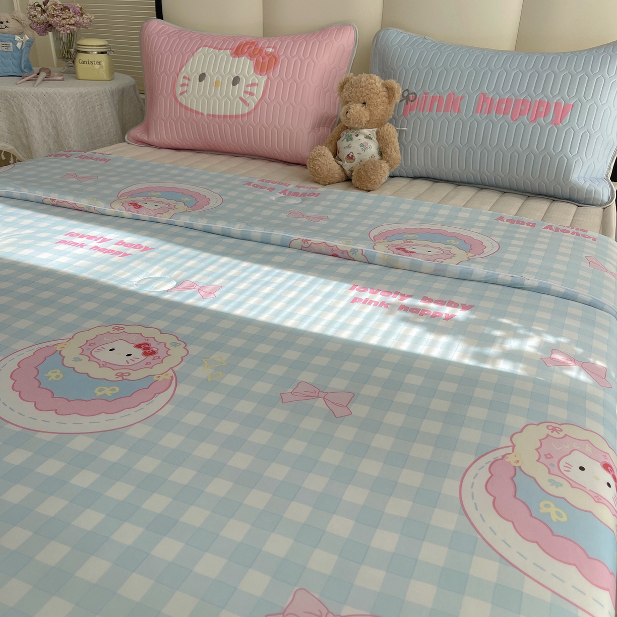 91家纺网 家纺一手货源 找家纺 顾里家纺 2026新款韩系少女凉感冰皮夏被夏凉被空调被-第一组 蛋糕花猫