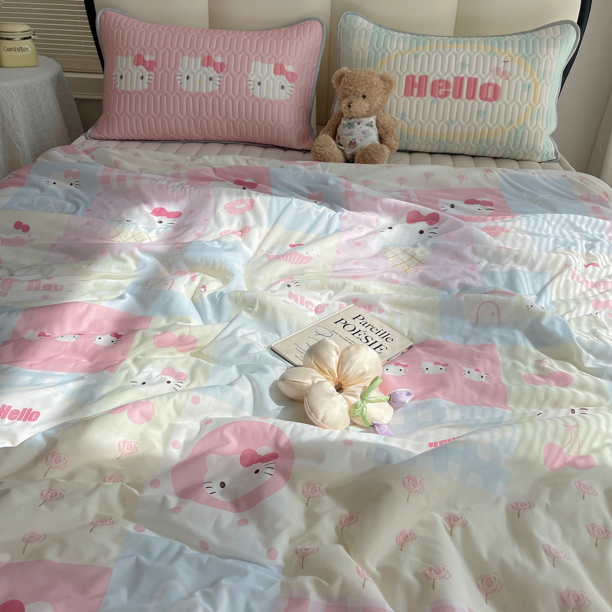 91家纺网 家纺一手货源 找家纺 顾里家纺 2026新款韩系少女凉感冰皮夏被夏凉被空调被-第一组 猫咪时光