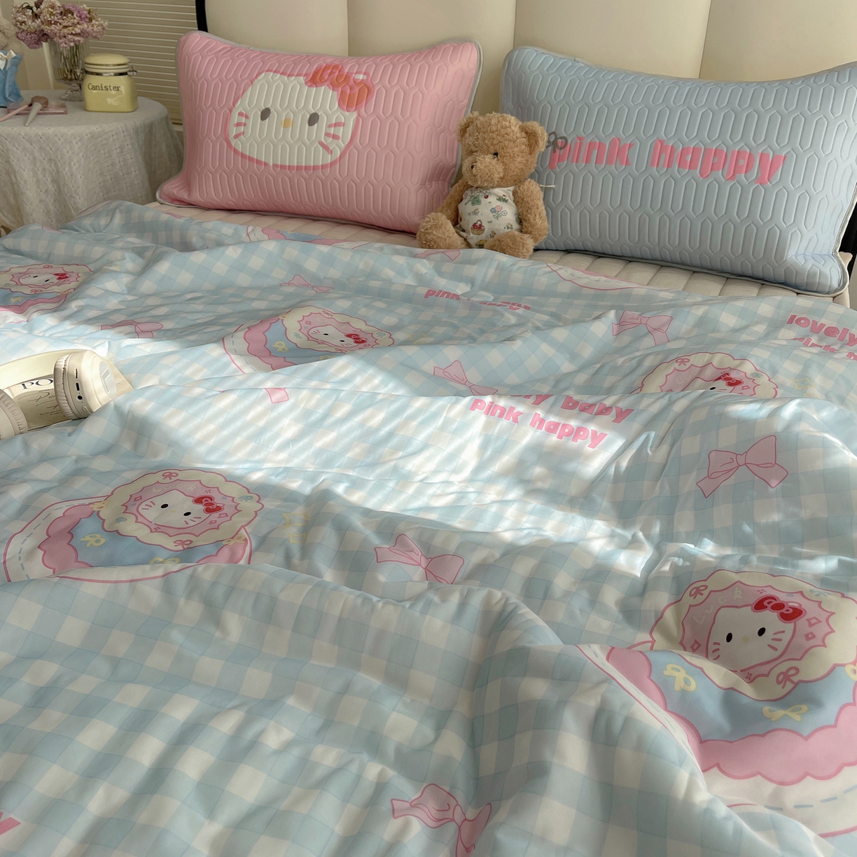 91家纺网 家纺一手货源 找家纺 顾里家纺 2026新款韩系少女凉感冰皮夏被夏凉被空调被-第一组 蛋糕花猫