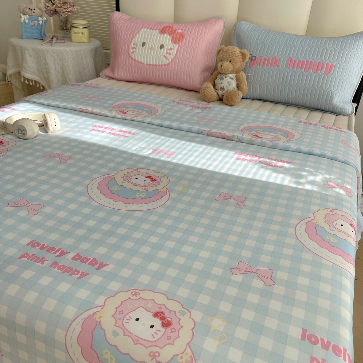 91家纺网 家纺一手货源 找家纺 顾里家纺 2026新款韩系少女凉感冰皮夏被夏凉被空调被-第一组 蛋糕花猫