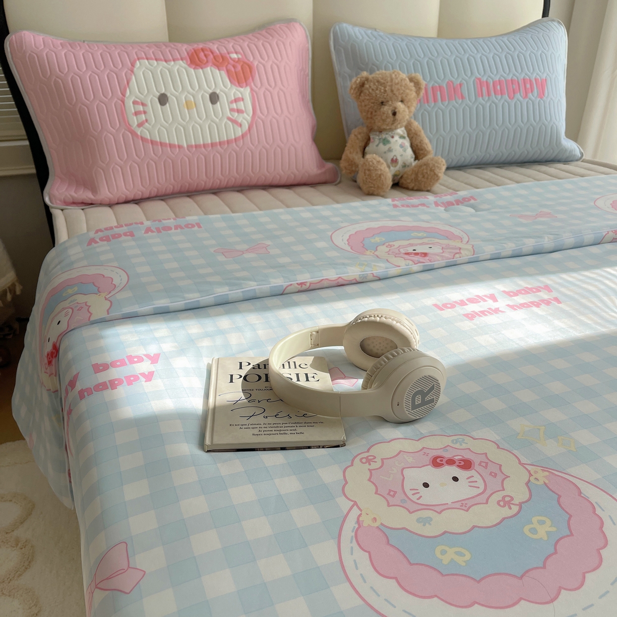 91家纺网 家纺一手货源 找家纺 顾里家纺 2026新款韩系少女凉感冰皮夏被夏凉被空调被-第一组 蛋糕花猫