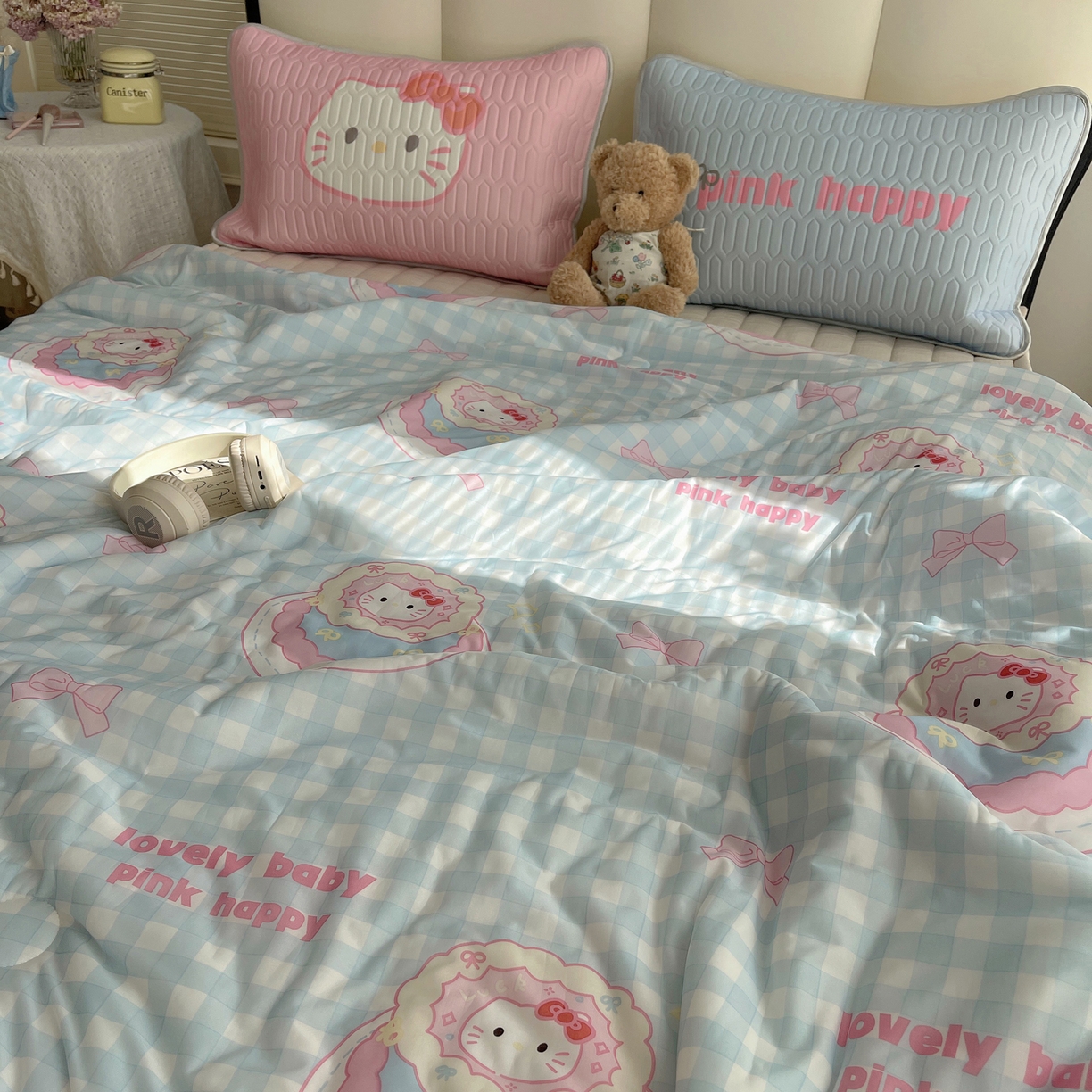 91家纺网 家纺一手货源 找家纺 顾里家纺 2026新款韩系少女凉感冰皮夏被夏凉被空调被-第一组 蛋糕花猫