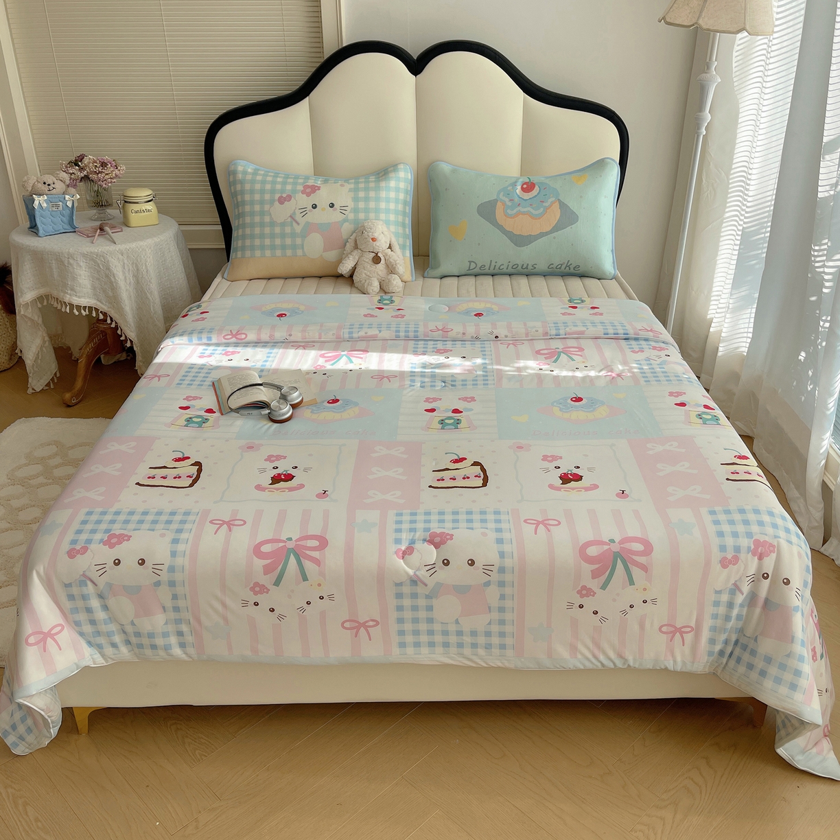 91家纺网 家纺一手货源 找家纺 顾里家纺 2026新款韩系少女凉感冰皮夏被夏凉被空调被-第一组 拼接猫咪