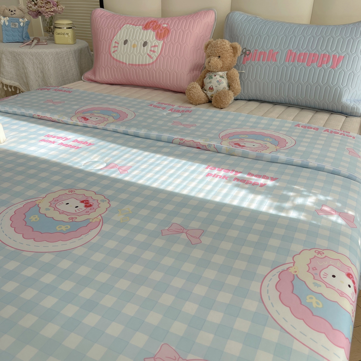 91家纺网 家纺一手货源 找家纺 顾里家纺 2026新款韩系少女凉感冰皮夏被夏凉被空调被-第一组 蛋糕花猫