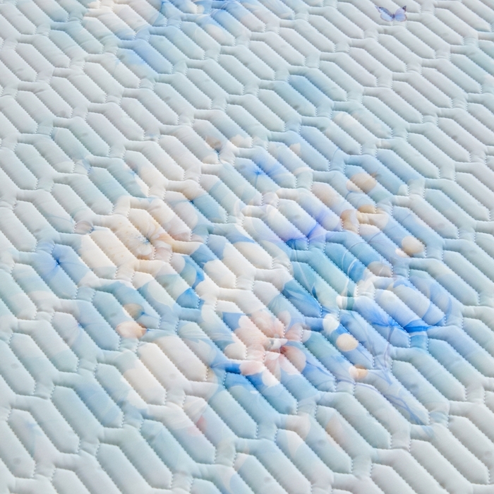 91家纺网 家纺一手货源 找家纺 美丽折2026新品6mm厚天然乳胶凉席三件套 大版印花卡通乳胶凉席平铺款 花影