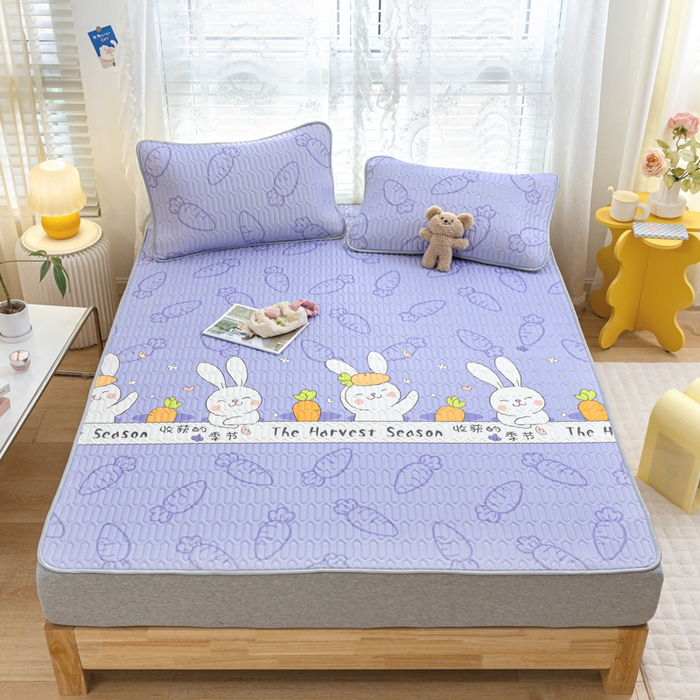 91家纺网 家纺一手货源 找家纺 （总）优雅星家纺 2026新款凉感丝印花乳胶凉席