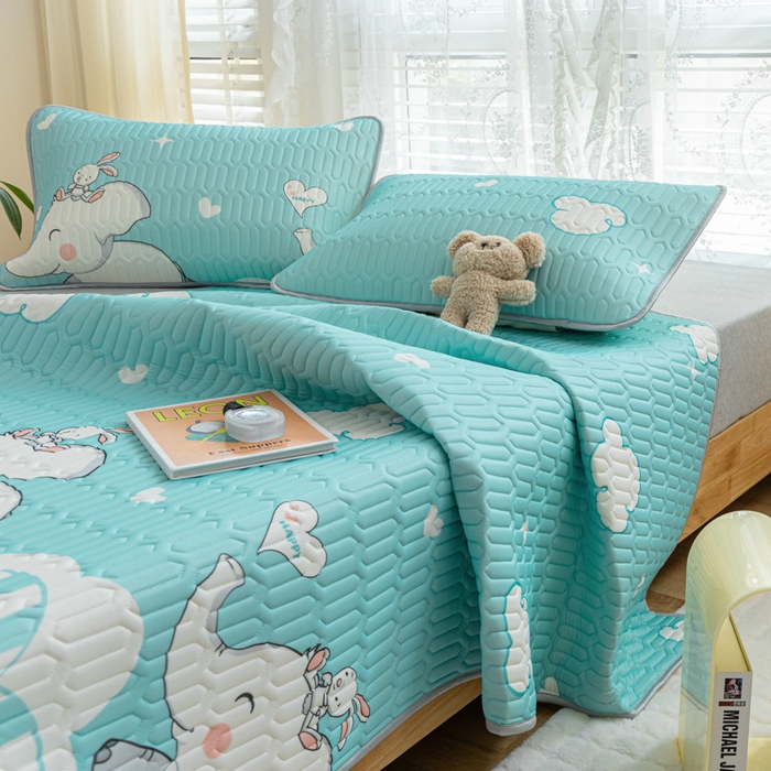 91家纺网 家纺一手货源 找家纺 （总）优雅星家纺 2026新款凉感丝印花乳胶凉席