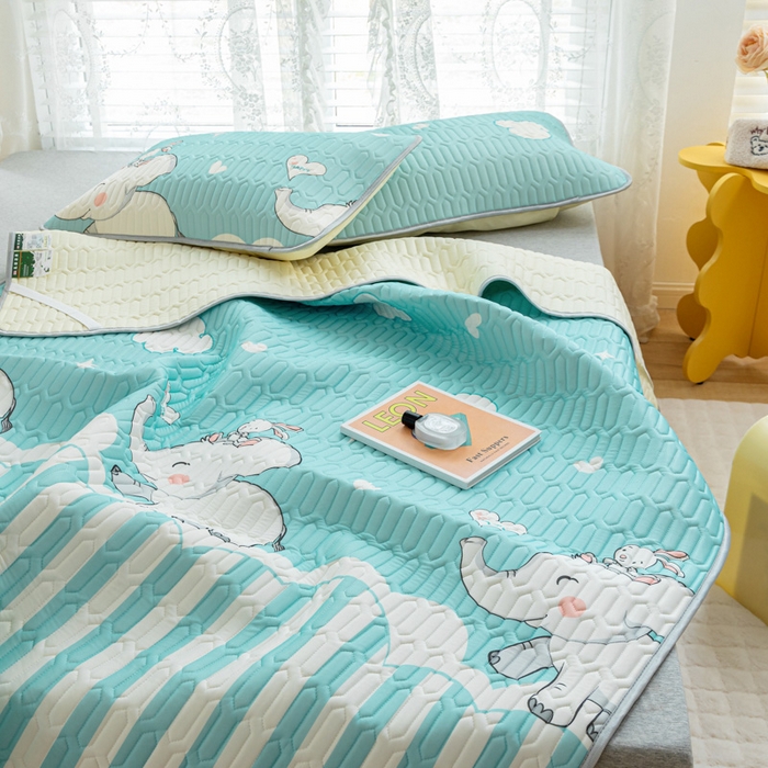 91家纺网 家纺一手货源 找家纺 （总）优雅星家纺 2026新款凉感丝印花乳胶凉席