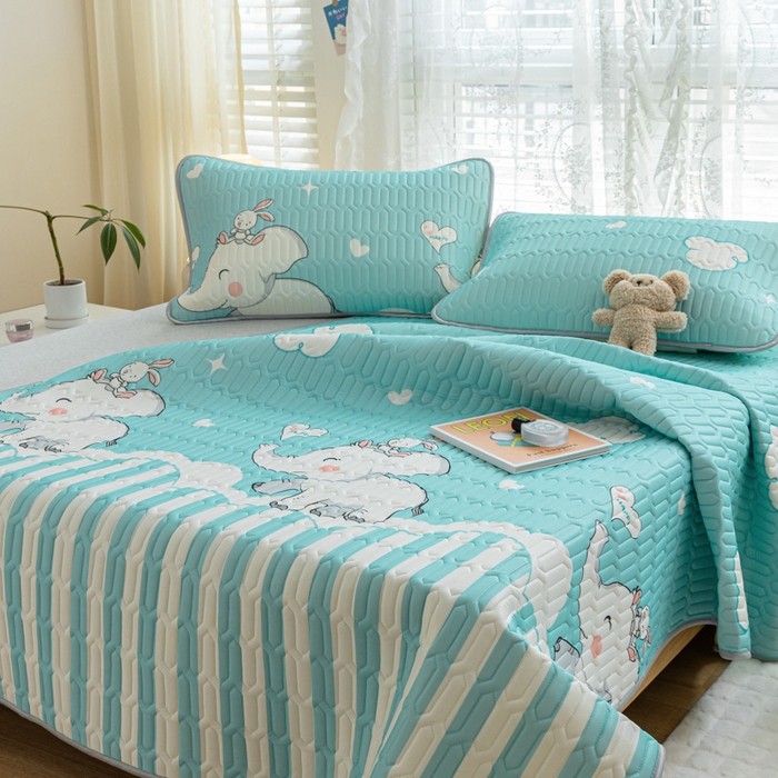 91家纺网 家纺一手货源 找家纺 （总）优雅星家纺 2026新款凉感丝印花乳胶凉席