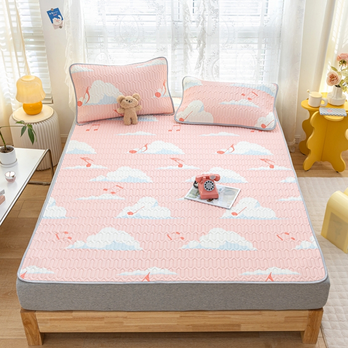 91家纺网 家纺一手货源 找家纺 （总）优雅星家纺 2026新款凉感丝印花乳胶凉席