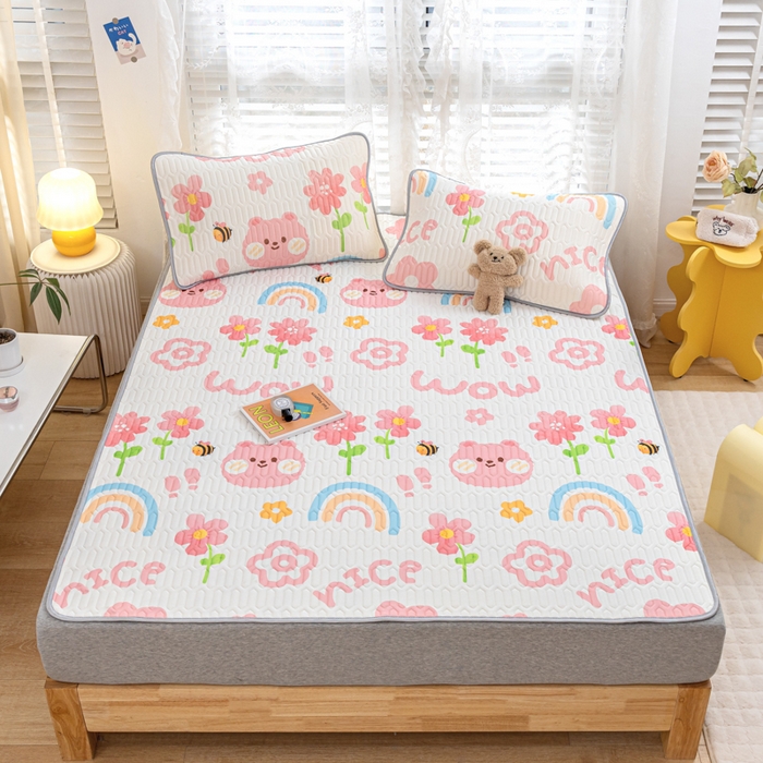 91家纺网 家纺一手货源 找家纺 （总）优雅星家纺 2026新款凉感丝印花乳胶凉席